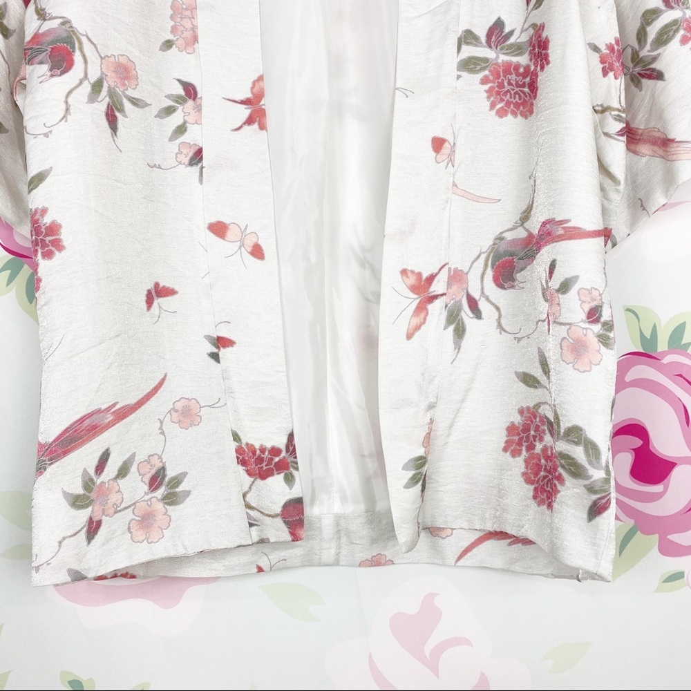 H&M Floral Bird Asian Inspired Kimono XS - Picture 4 of 7